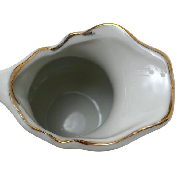 Vintage Creamer and Saucer Yellow Finch Birds Design Ceramic Set Mini Pitcher - Picture 6 of 10